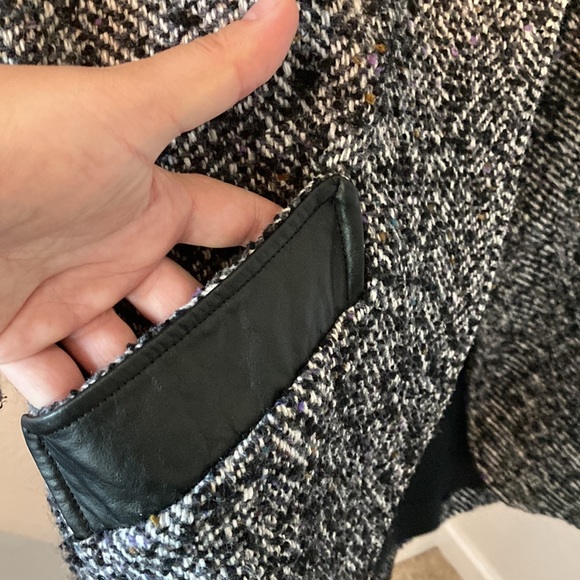 Vintage 80-90’s Wool Leather Coat Size M - Picture 6 of 14